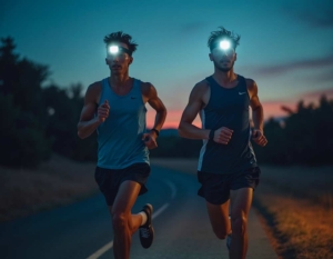 Stirnlampen beim Joggen getragen Stirnlampen beim Joggen getragen